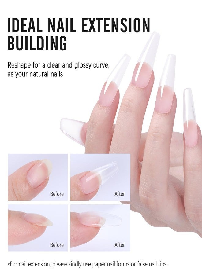SWEET TREND Clear Builder Gel for Nails: Sweet Trend 10 in 1 Hard Gel Scuplted Kit - 60g LED/UV Strengthen Nail Art for Base Rhinestone 3D Extension Sculpting Overlay Tips - Manicure Set with Forms & Brushes - Image 4